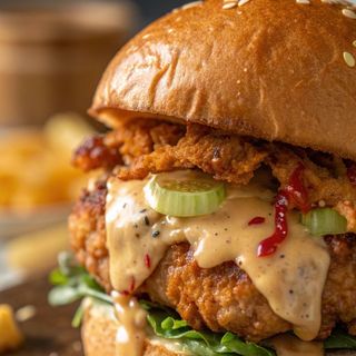 Spicy chicken burger