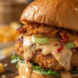 Mango chicken burger