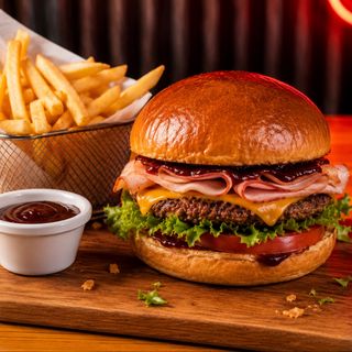 BBQ Burger + frites