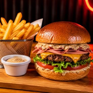 Tasty beef Burger + frites