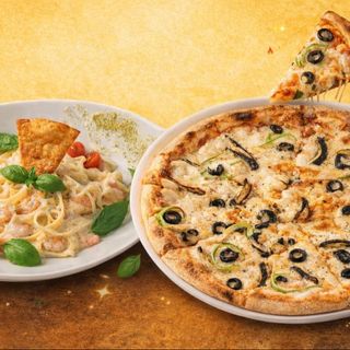 Pizza fruits de mer + tagliatelles fruit de mer