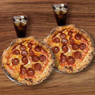 2 PIZZAS PEPPERONI DELUXE INDIVIDUELLES + 2 SODAS 25cl
