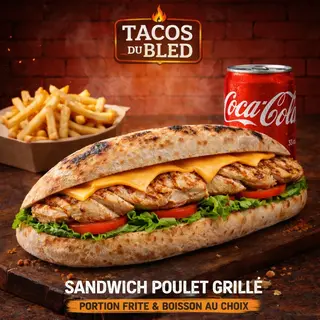 Sandwich Poulet + Frite + Boisson Au Choix