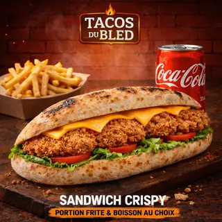 Sandwich Crispy + Frite + Boisson Au Choix