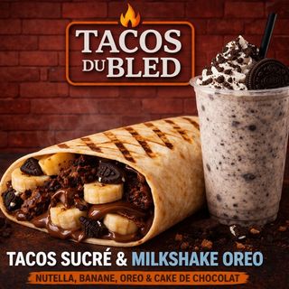 Tacos Sucré + Milkshake Oreo