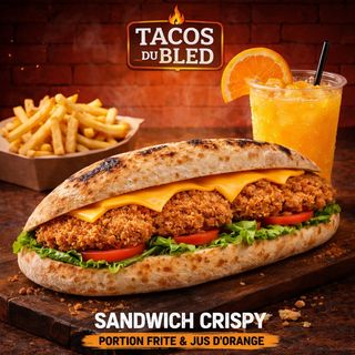 Sandwich Crispy + Frite + Jus D’orange