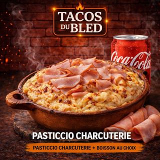 PASTICCIO CHARCUTERIE + BOISSON AU CHOIX
