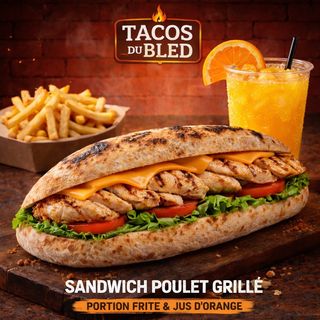 Sandwich Poulet + Frite + Jus D’orange