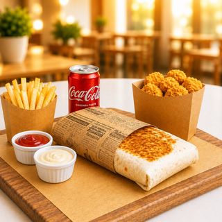 Menu Tacos Bestseller . . . . .1 tacos,boisson, fritte,5 nuguets