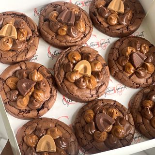 Brownie cookies Caramel fleur de de Sel & Praliné