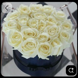 Boite noire e fleurs blanches