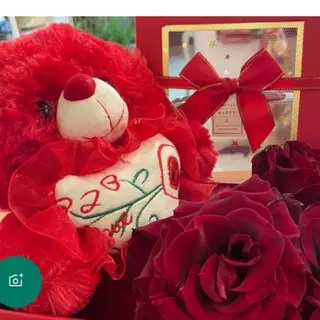 Boite cadeau Ours et3 fleurs
