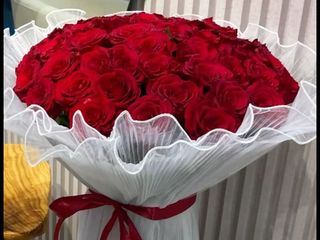 Bouquet de 20 fleur rouge Emballage blanc