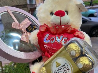 Boite cadeau+Ours+boite de chocolat firiro rocher