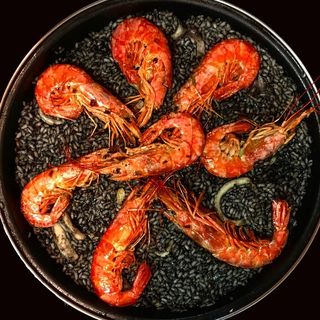 Riz Noir Aux Calamars Et Crevettes