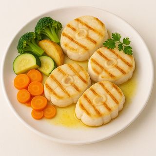 Médaillons De Lotte À La Sauce Verte Et Palourdes Ou Lotte Grillée