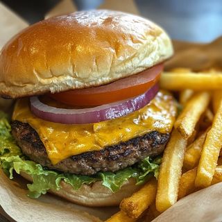 Cheeseburger + Frites 