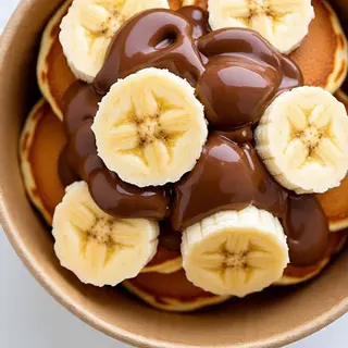 Box mini pancakes Nutella banane