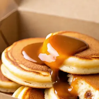 Box mini pancakes Nutella caramel