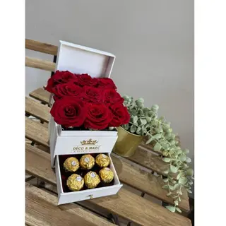 Box Fleurs Avec Chocolat
