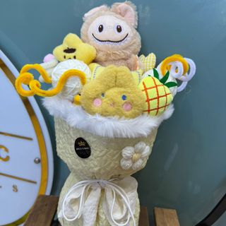 Yellow Beige Labubu Plush Bouquet