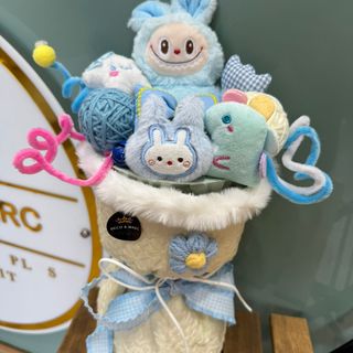 Blue Labubu Plush Bouquet