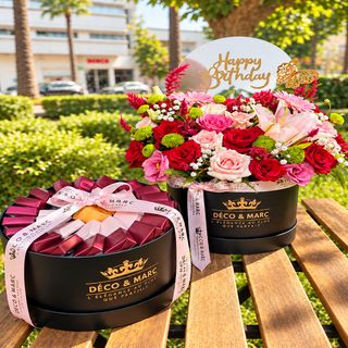 Coffret Happy Birthday – Fleurs, Miroir & Chocolat Belge
