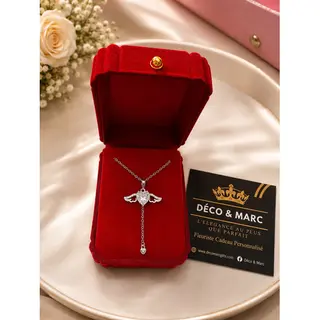 Collier en Argent – Pendentif Rose Zircon