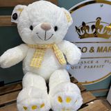 Peluche Blanc avec Écharpe – 53 cm