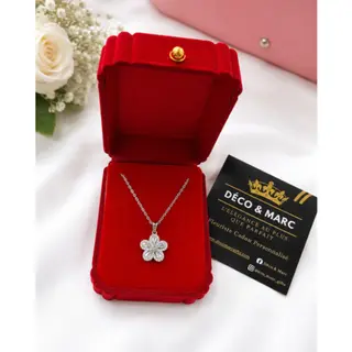 Collier en Argent – Pendentif Fleur Zircon