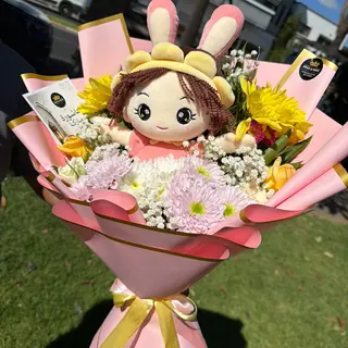 Luxury Flower Bouquet with Plush Doll