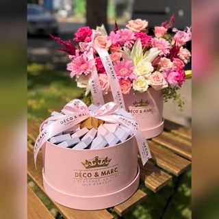 Coffret Douceur Rose – Fleurs & Chocolats