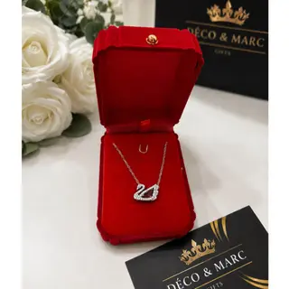 Collier en Argent – Pendentif Cygne Bordeaux
