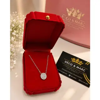 Collier en Argent – Pendentif Médaillon Pavé Zircon