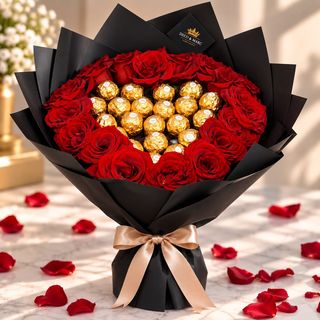 Bouquet Cœur N des Fleurs et Chocolat