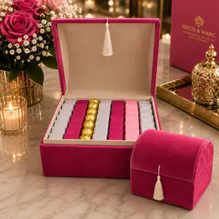 Coffret Prestige de Chocolat Belge – DÉCO & MARC (Fuchsia)