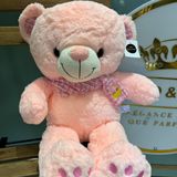Peluche Rose Clair avec Écharpe – 53 cm