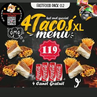  Tacos Poulet 4.  + coca cola 4