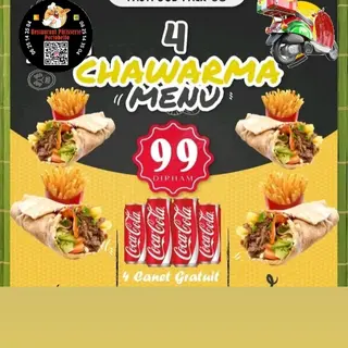 Chawrma 4 Poulet sorya + coca cola 4
