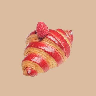 Croissant strié à la framboise