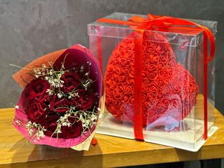 Pack Grand Cœur + Roses rouges