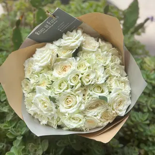 Bouquet de 35 Roses Blanches