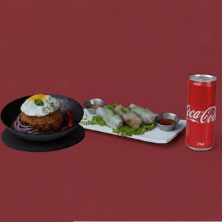 Rouleaux De Printemps Poulet + Riz Loc lac + Coca cola