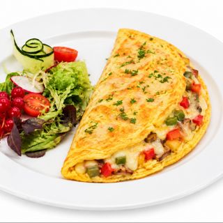 Omelette aux légumes et au fromage