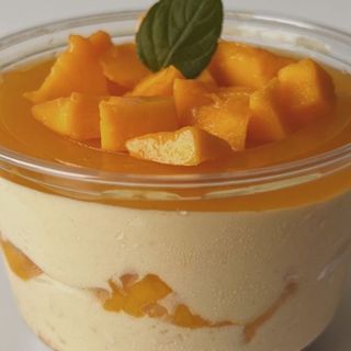 Tropical mango lassi dessert