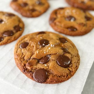 Cookies (sans beurre) à l’huile d’olive au chocolat noir/fleur de sel