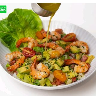 Avocat aux crevette sauce vinaigrette