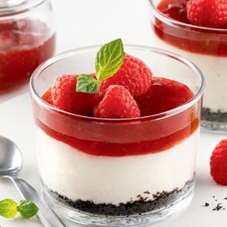 Cheese cake citron au coulis de framboises