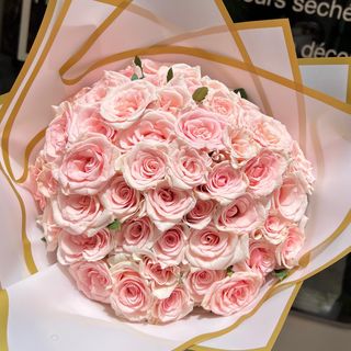 Bouquet de 50 Roses Rose Pastel