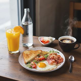 Petit Déjeuner Hollandais – Toast, Œufs & Dinde Fumée